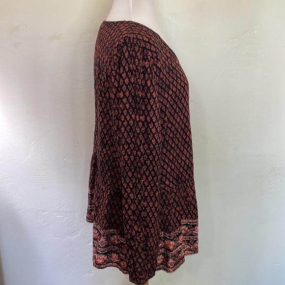 Style & Co Boho Long Sleeve Tunic Blouse  with Full Flowy Hem Size XL NWT - Picture 3 of 9